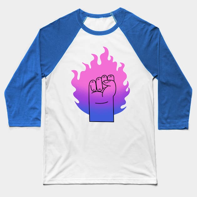 Bi fire Baseball T-Shirt by Rey Rey